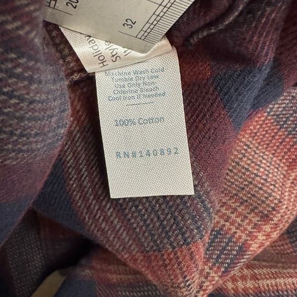 MARINE LAYER Tahoe Flannel Shirt "Navy/Warm Plaid" #11 - Picture 9 of 10